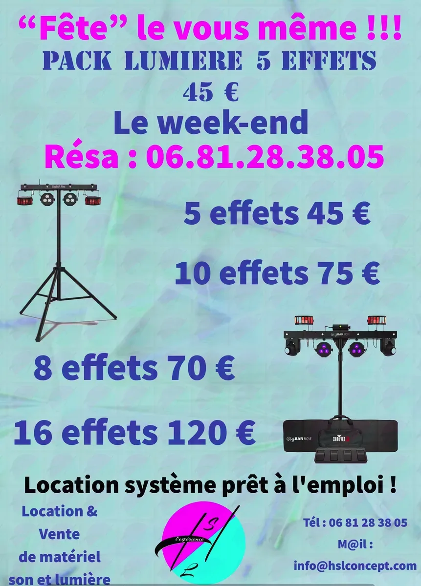 Pack lumière 5 effets sur pied